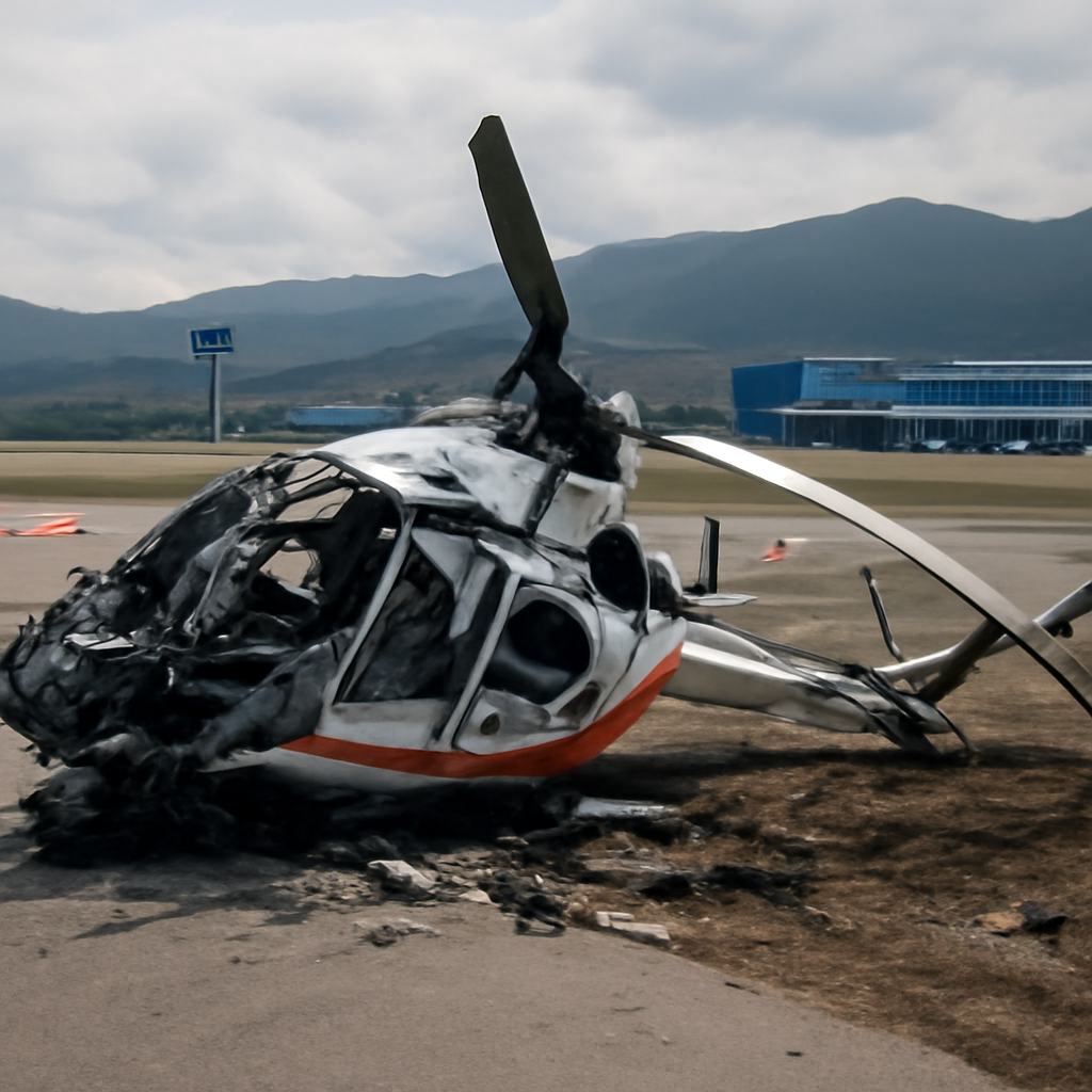 Инцидент в аэропорту Геленджик: разбился вертолет Ми
