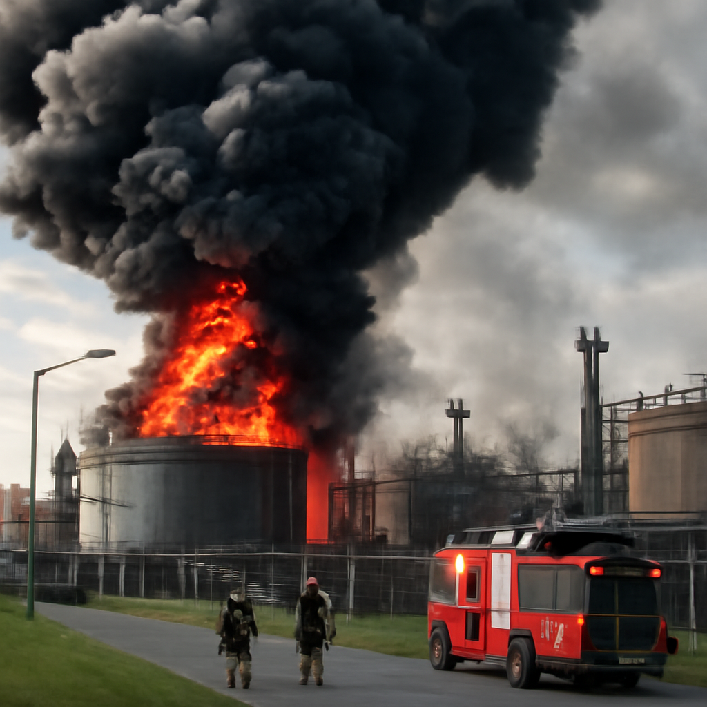 ВСУ атаковали Кубань. В Новороссийске — пожар на территории нефтебазы, есть пострадавшие